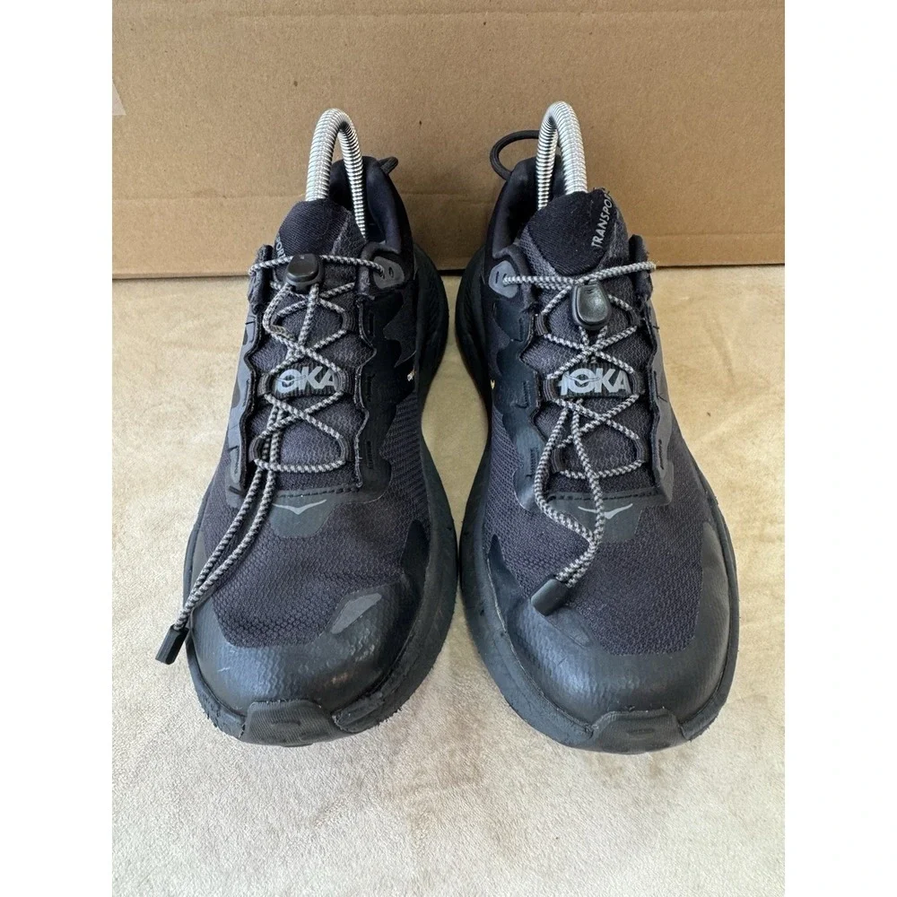 Hoka One One Transport Shoes Womens Size 7.5B Black Hiking Sneakers 1123154 BBLC